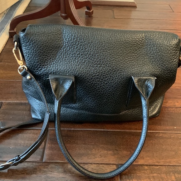 Kate Spade ♠️ Black Pebble Leather Satchel with Shoulder Strap - Picture 5 of 12